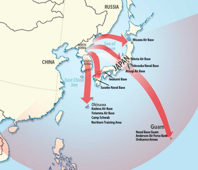 Threat: A large number us military bases are within range of the new missile