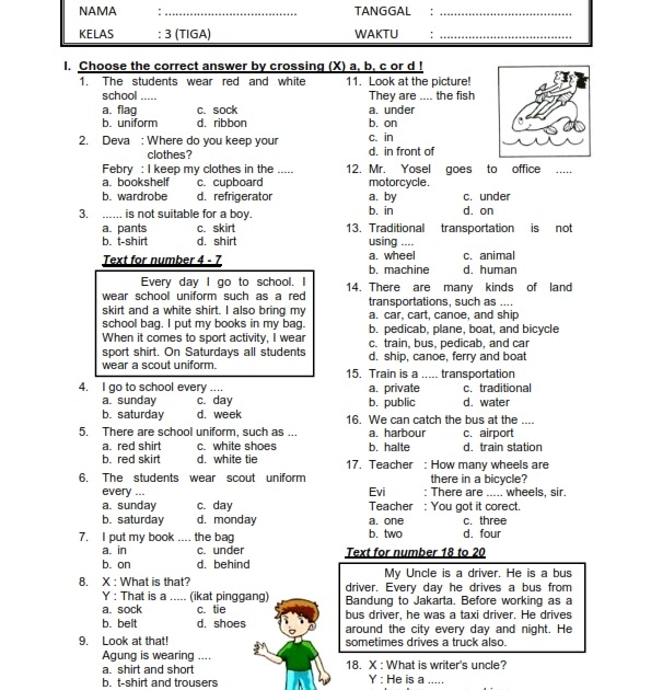 Soal Bahasa Inggris Kelas 9 Semester 1 Kurikulum 2013