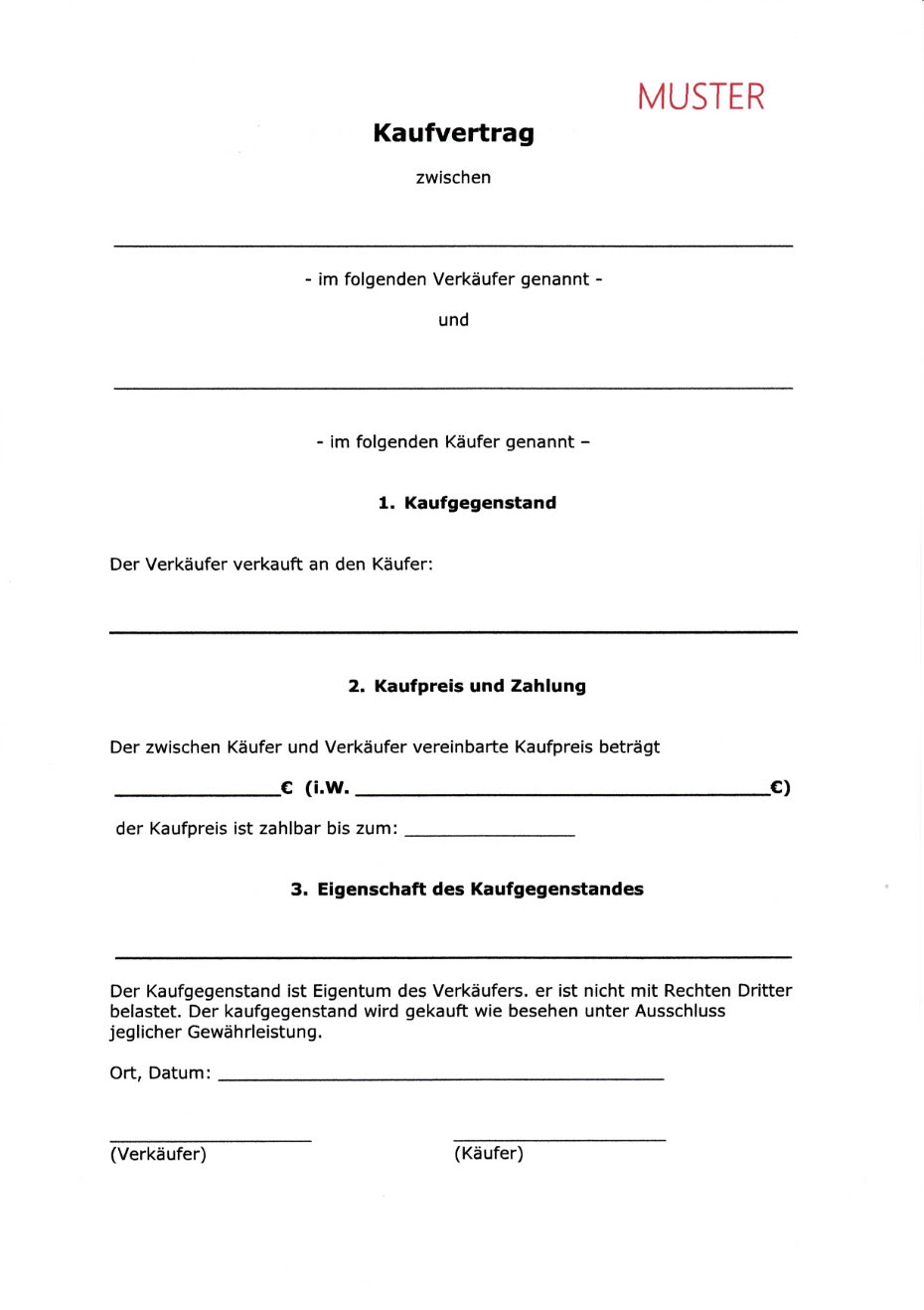 Vorlage Formloser Kaufvertrag Muster Word Hot Sex Picture