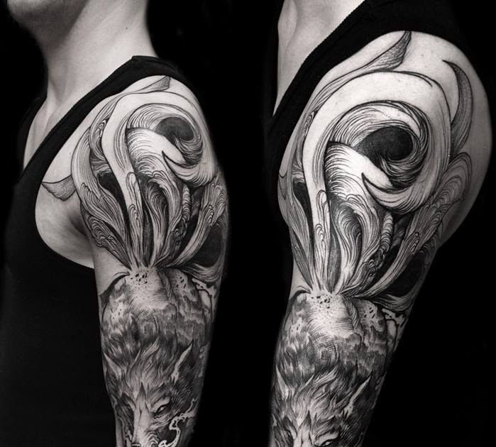 Black Anime Tattoo Sleeve - Best Tattoo Ideas