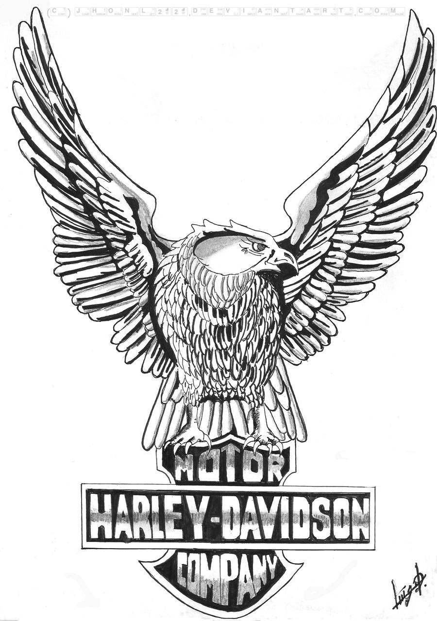 Top Populer Harley Davidson Logo Line Drawing