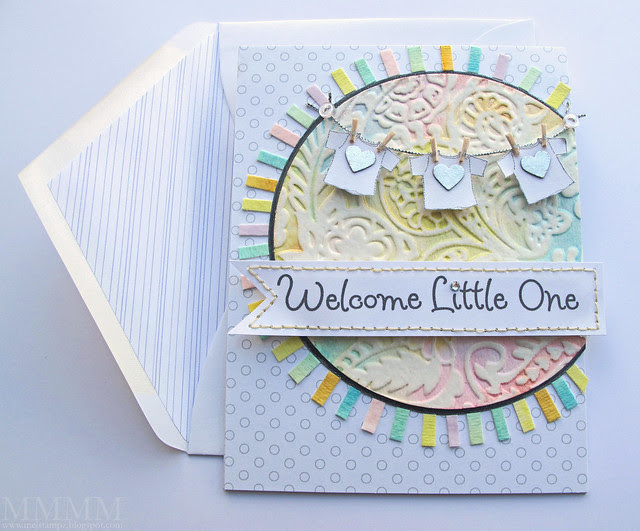 Tropical Paisley - Distress Watercolour Embossing card