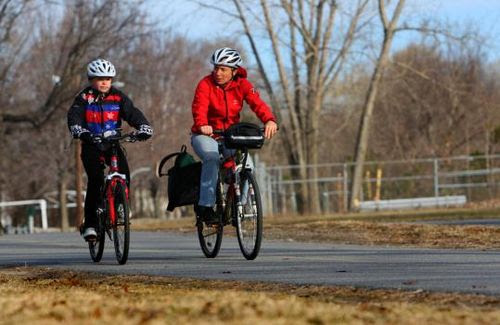 Biking to school Biking to school