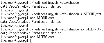 STDERR from bash script to STDOUT STDERR from bash script to STDOUT