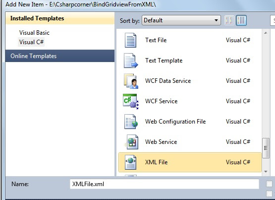Add XML file