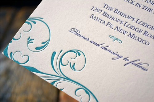 Letterpress wedding invitation