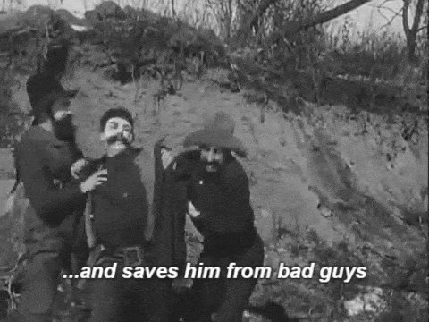 ...and saves him from the bad guys.