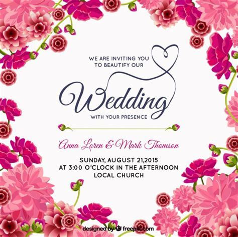 Invitación de boda floral rosa Descargar Vectores gratis Invitación de boda floral rosa Descargar Vectores gratis