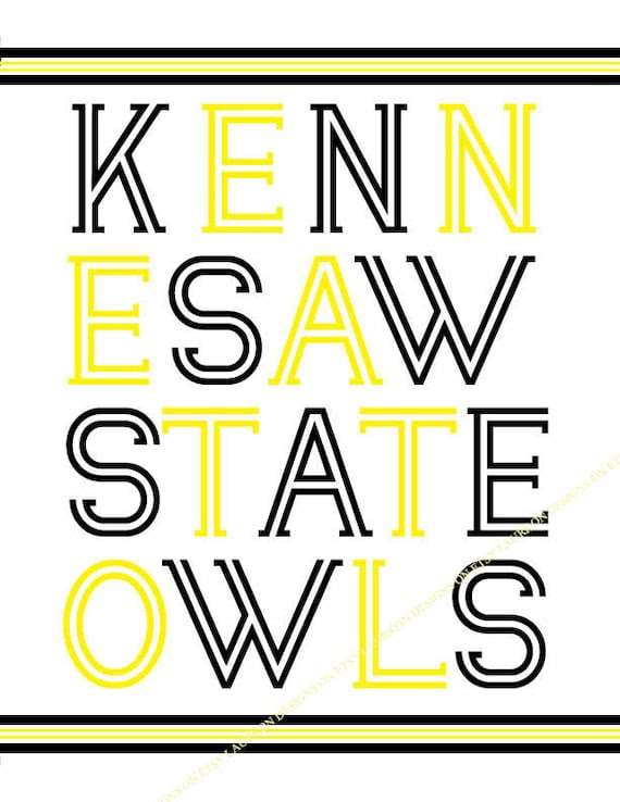 Kennesaw State Owls. print. 8.5 x 11