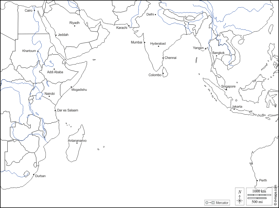 Résultat de recherche d'images pour "carte océan indien"