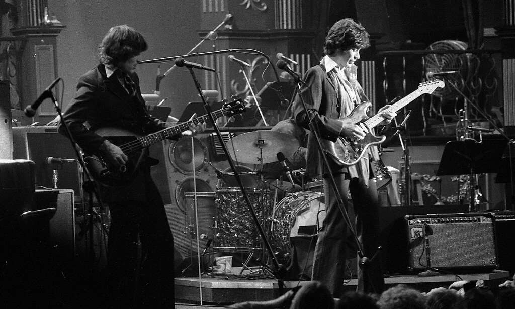 The Band began the rock-’n’-roll portion of the event. Here Rick Danko and Robbie Robertson play. Photo: Gary Fong, The Chronicle