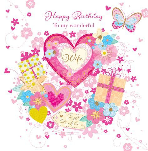 Wonderful Wife Happy Birthday Greeting Card Cards Wonderful Wife Happy Birthday Greeting Card Cards