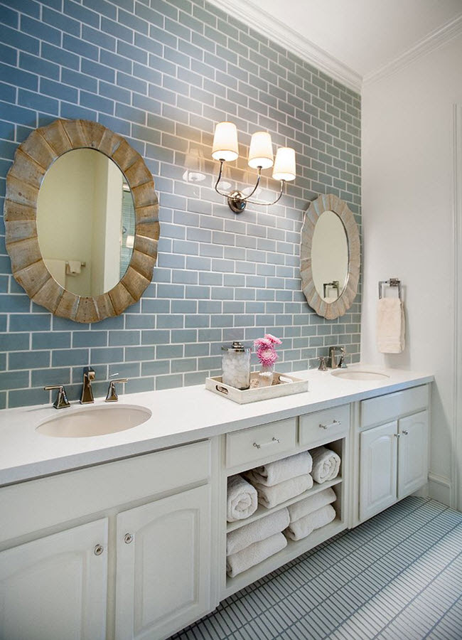 37 light blue bathroom floor tiles ideas and pictures