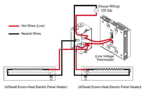 Baseboard heaters two together wiring How to