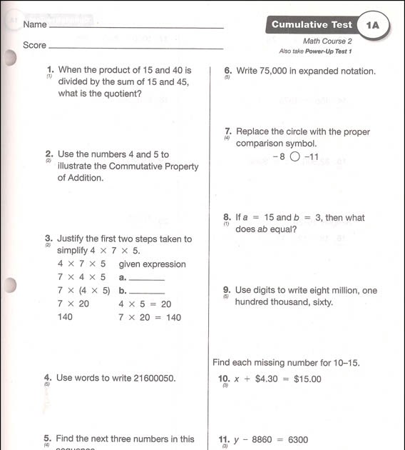 Saxon Math Course 3 Test Answer Key designedbamboo
