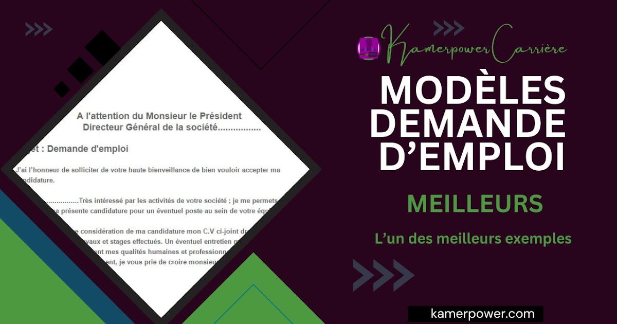 Lettre De Motivation Pour Emploi Au Cameroun  Delnancz