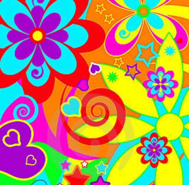 Psychedelic Flower Power 70s Background - Flowers Power Photos