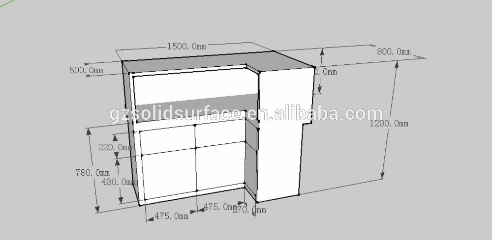 Reception Table Detail Drawing