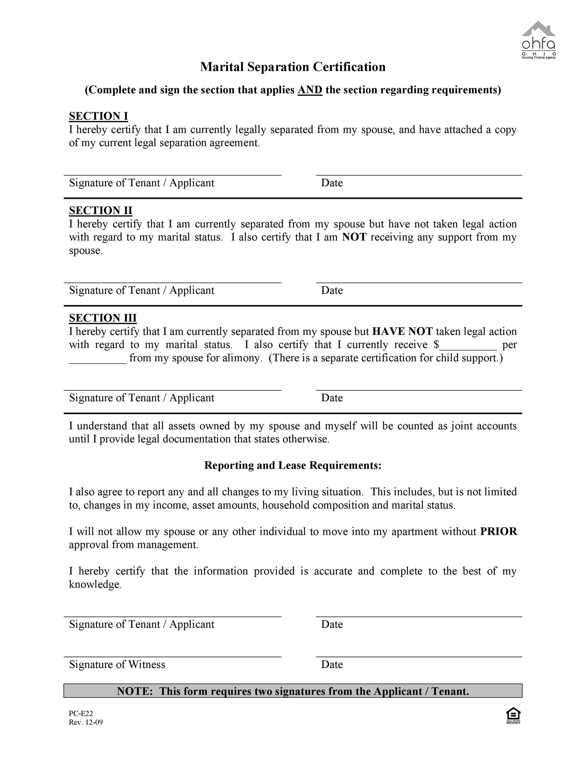 Free Separation Agreement Template Nc Master Template