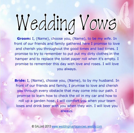 Funny Wedding Vows Wedding Ideas