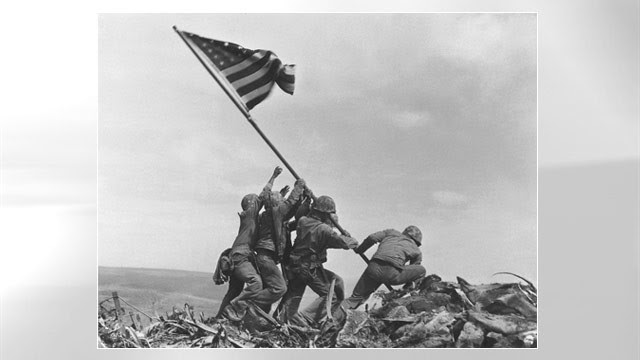 PHOTO: U.S. Marines of the 28th Regiment, 5th Division, raise the American flag atop Mt. Suribachi in Iwo Jima, Japan, Feb. 23, 1945.
