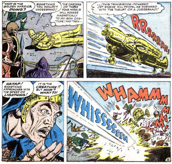 I don't know if they adapted this story into those 1966 Marvel cartoons, but if they did, I hope they added the sound effect of a bowling ball hitting the pins.