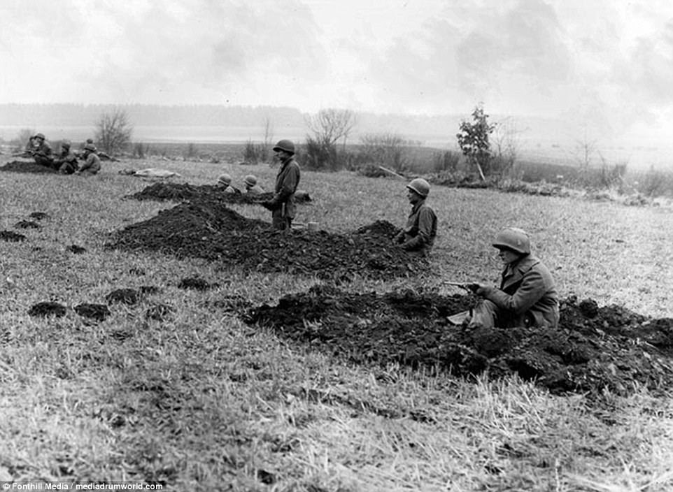 The 110th Infantry, 28th Infantry Division, manning defensive positions during the conflict 