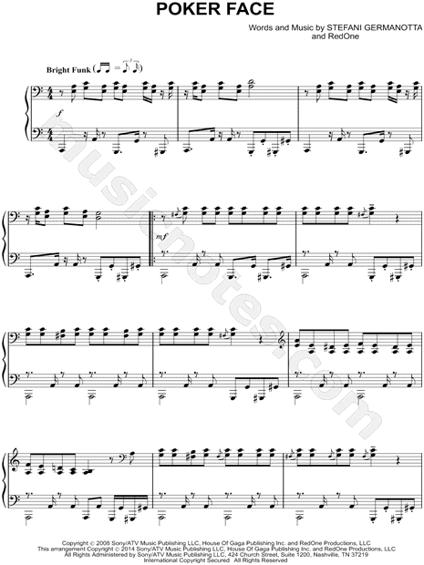 Piano Chords Poker Face