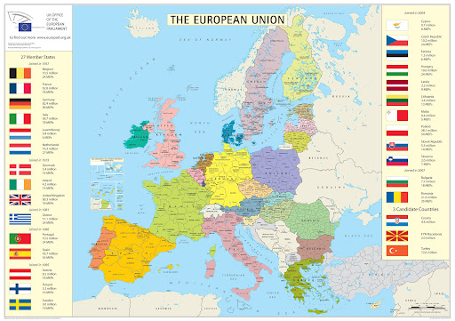 European union member states detailed map. Detailed map of member states  European union | Vidiani.com | Maps of all countries in one place