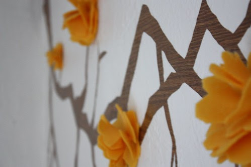Fabric Flowers in Wall Decal
