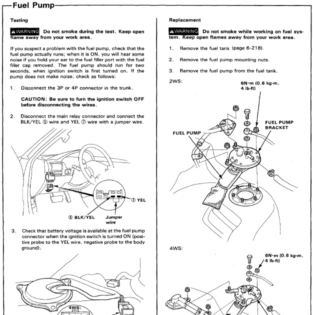 1999 Honda Accord Fuel Pump Wiring Diagram : 94 Honda Accord Wiring