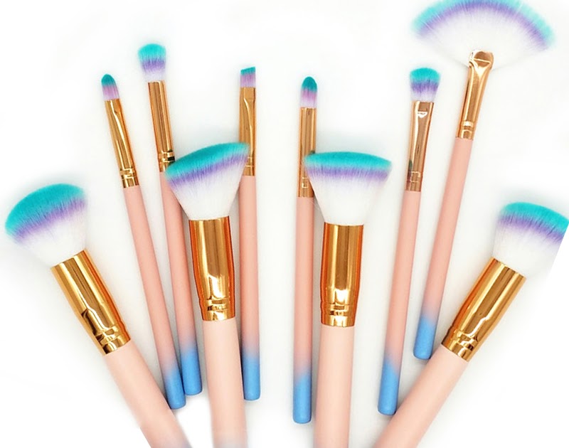 Blue Unicorn Hair Makeup Brushes - wide 7