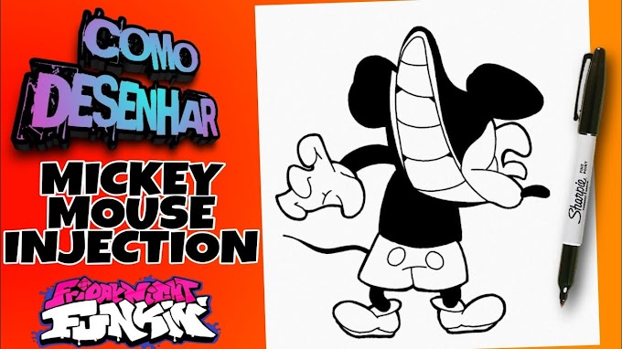 COMO DESENHAR O MICKEY MOUSE INJECTION DO FRIDAY NIGHT FUNKIN | how to draw injection mouse | fnf