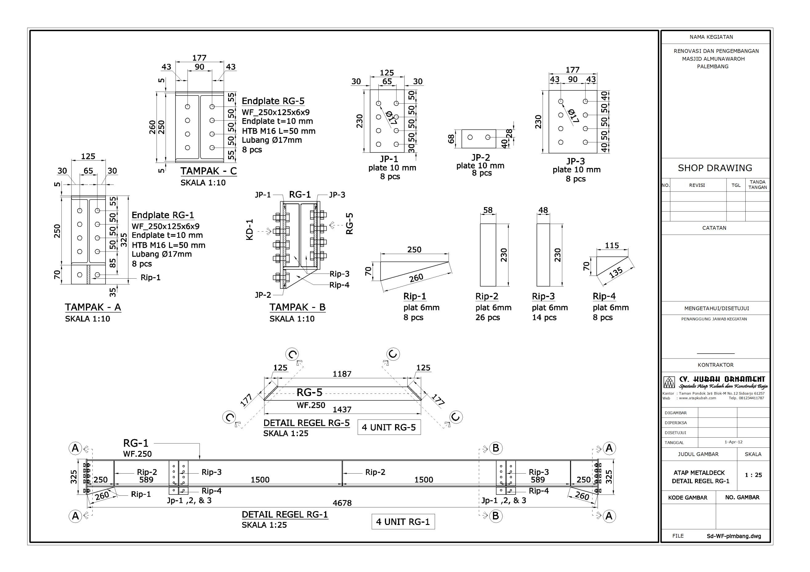 Detail Konstruksi Baja Wf Dwg