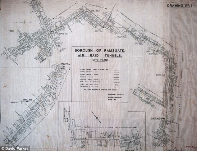 The drawings detailing the tunnels dug at the start of the war: This vast burrow, more than three miles of it built in a matter of months by a far-sighted mayor, saved hundreds - if not thousands - of lives