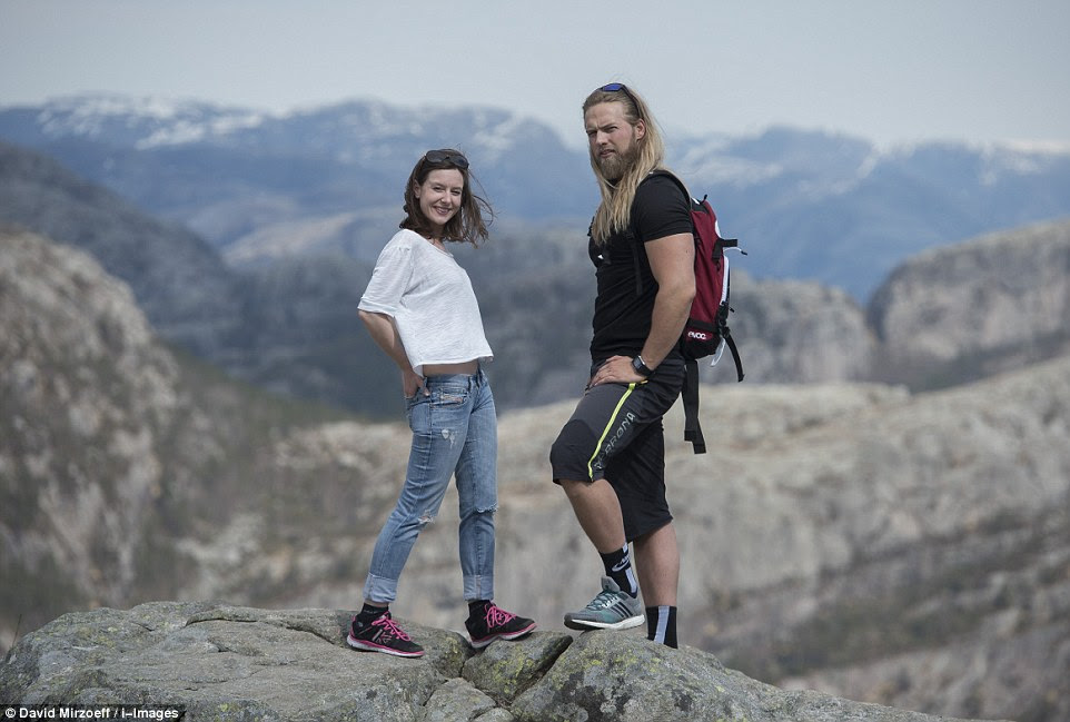 Swoon! Instagram Viking Lasse Matberg has become the hottest Norwegian on the internet, but took time away from his social media accounts to take MailOnline's Isabel Hunter on a romantic hike in the hills near his hometown of Stavanger