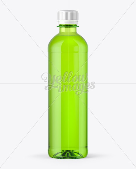 Download Download Green Pet Bottle With Paper Label Mockup Psd PSD Mockup Templates