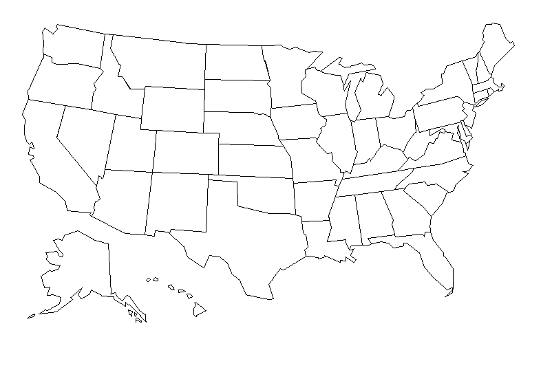Us Map Black And White Printable : 13 Best Images of United States