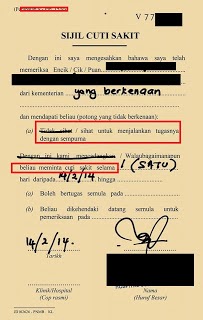Surat Mc Klinik Kerajaan  malaykiews
