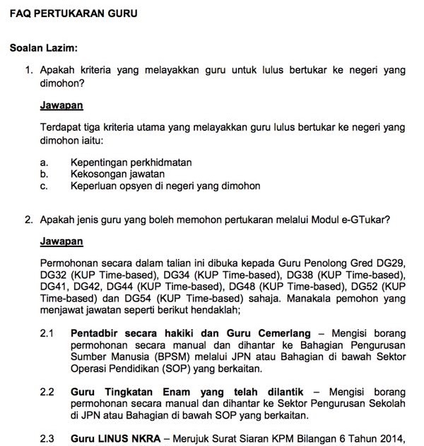Surat Kelulusan Pertukaran Guru Antara Negeri