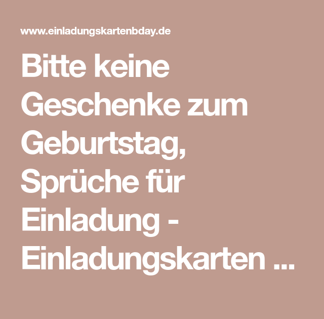Spruch Keine Geschenke Sondern Geld DE Spruch