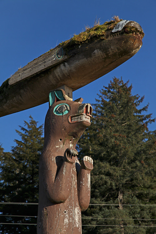 bear and whale figures, Klawock Totem Park, Klawock, Alaska