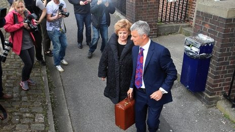 Barbara Knox leaving court with Nick Freeman