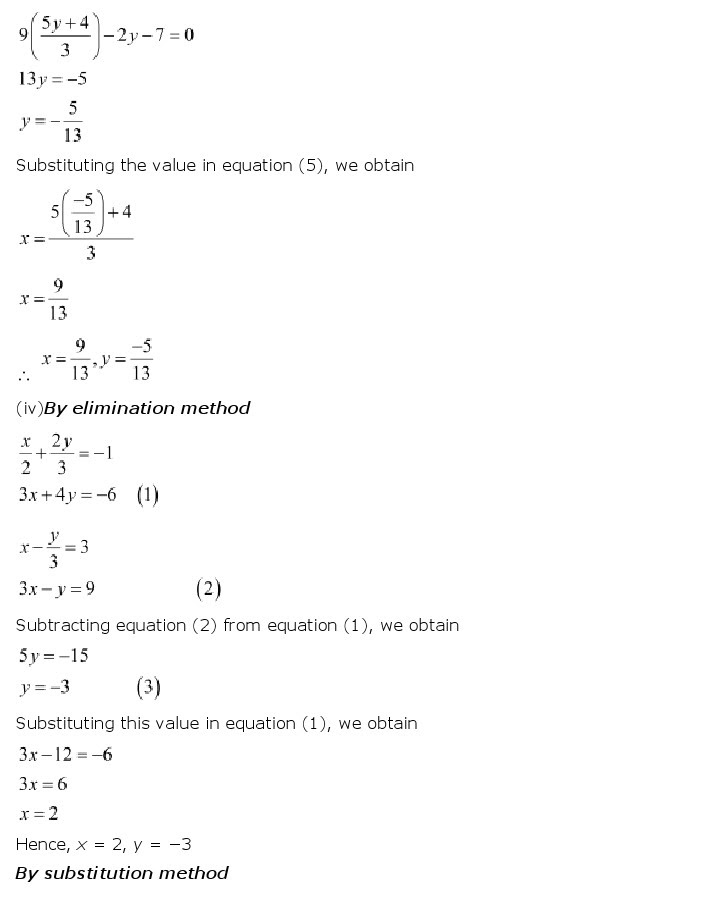 NCERT Solutions for Class 10th Maths Chapter 3 – Pair of Linear Equations in Two Variables