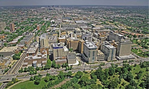 BJC aerial from Forest Park