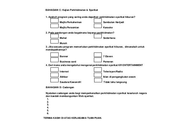 Contoh Soalan Questionnaire - Auto-Werkzeuge