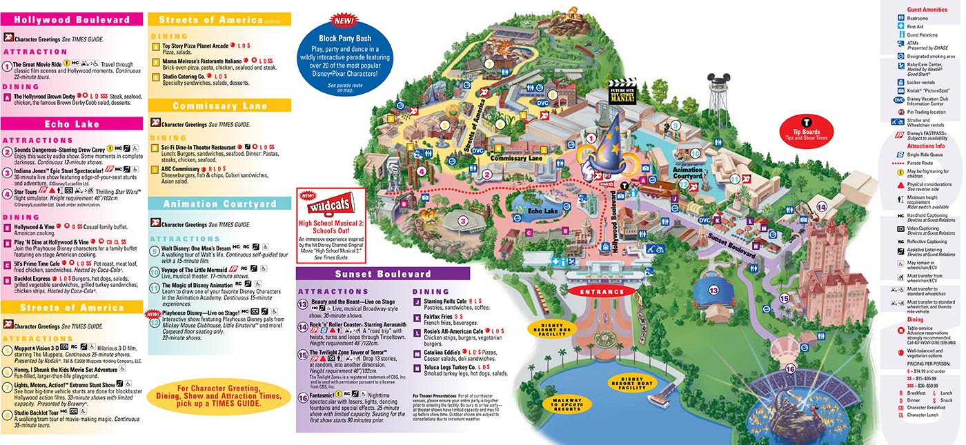 Disney World Hollywood Studios Map CRIANDIARTES