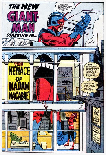 Splash page of Giant-Man story in Tales to Astonish #66 (April 1965), by Stan Lee and Bob Powell