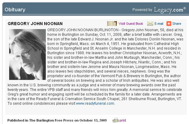 Greg Noonan: 1951-2009