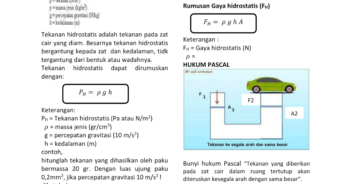 Contoh Soal Tekanan Zat Cair Kelas 8